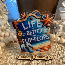 Load image into Gallery viewer, Life is Better in Flip Flops - Acrylic Pen/Pencil/Brush Holder
