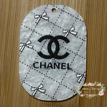 Load image into Gallery viewer, Embossed Acrylic Charm - Double Sided - Cici B&W - Bows Embossed Acrylic Charm