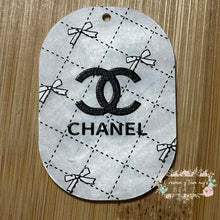 Load image into Gallery viewer, Embossed Acrylic Charm - Double Sided - Cici B&W - Bows Embossed Acrylic Charm