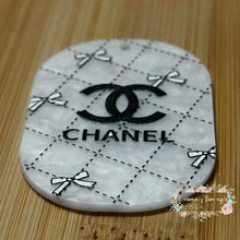 Load image into Gallery viewer, Embossed Acrylic Charm - Double Sided - Cici B&W - Bows Embossed Acrylic Charm