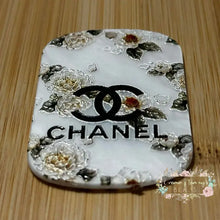 Load image into Gallery viewer, Embossed Acrylic Charm - Double Sided - CiCi White Flowers Embossed Acrylic Charm