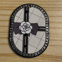 Load image into Gallery viewer, Embossed Acrylic Charm - Double Sided - CiCi Large Flower & Bow