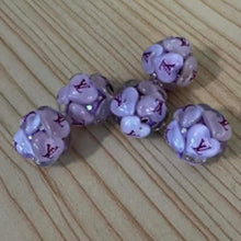 Load image into Gallery viewer, Love 20mm Fancy Heart Beads - Purple - 5 Count