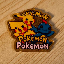 Load image into Gallery viewer, Poke Gold Glittery Flatback