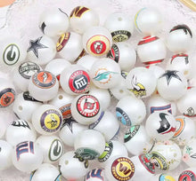 Load image into Gallery viewer, Football 16mm Beads - One Count 16mm Acrylic Beads