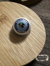 Load image into Gallery viewer, Football 16mm Beads - One Count Baltimore Ravens 16mm Acrylic Beads