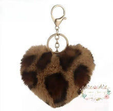 Load image into Gallery viewer, Fuzzy Heart Keychain Keychain