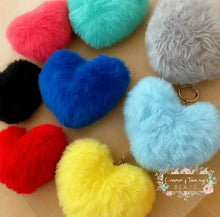 Load image into Gallery viewer, Fuzzy Heart Keychain Keychain