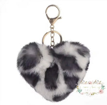 Load image into Gallery viewer, Fuzzy Heart Keychain Keychain