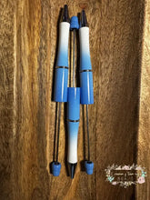 Load image into Gallery viewer, Glittery Blue & White Ombre Beadable Pen Beadable Pen