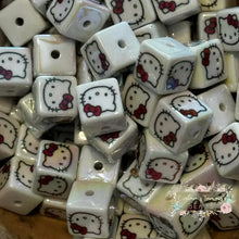 Load image into Gallery viewer, Kitty - High Quality Square Acrylic Beads 5-Count Acrylic Beads