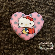 Load image into Gallery viewer, Kitty Acrylic Hearts - Assorted Colors Available - 1 Count Acrylic Heart Beads