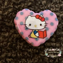 Load image into Gallery viewer, Kitty Acrylic Hearts - Assorted Colors Available - 1 Count Acrylic Heart Beads
