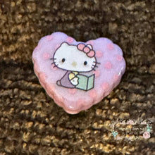 Load image into Gallery viewer, Kitty Acrylic Hearts - Assorted Colors Available - 1 Count Acrylic Heart Beads