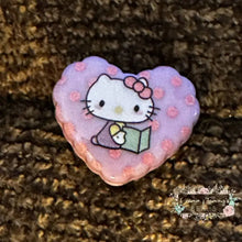 Load image into Gallery viewer, Kitty Acrylic Hearts - Assorted Colors Available - 1 Count Acrylic Heart Beads