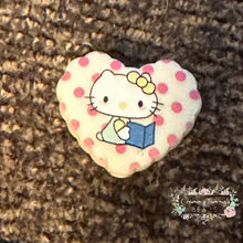 Load image into Gallery viewer, Kitty Acrylic Hearts - Assorted Colors Available - 1 Count Acrylic Heart Beads