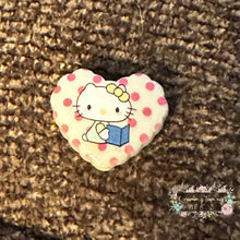Load image into Gallery viewer, Kitty Acrylic Hearts - Assorted Colors Available - 1 Count Acrylic Heart Beads
