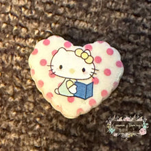 Load image into Gallery viewer, Kitty Acrylic Hearts - Assorted Colors Available - 1 Count Tan Acrylic Heart Beads