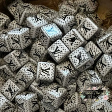 Load image into Gallery viewer, Love - White & Black High Quality Square Acrylic Beads 5-Count Acrylic Beads