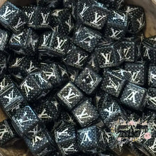 Load image into Gallery viewer, Love Black & White High Quality Square Acrylic Beads 5-Count Acrylic Beads
