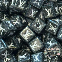 Load image into Gallery viewer, Love Black & White High Quality Square Acrylic Beads 5-Count Acrylic Beads