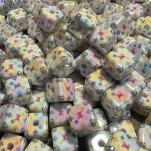 Load image into Gallery viewer, Love Square White Beads - 5 Count Square Acrylic Bead