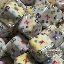 Load image into Gallery viewer, Love Square White Beads - 5 Count Square Acrylic Bead