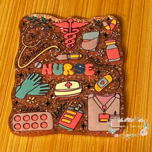 Load image into Gallery viewer, Busy Nurse - Pink Glitter Flatback Glitter Flatback