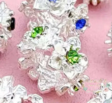 Load image into Gallery viewer, Silver Rhinestone Beads Flower Spacers Bead Assorted colors available 14mm Rhinestone Spacer Beads