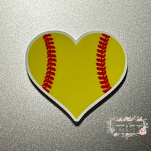 Load image into Gallery viewer, Softball Heart Acrylic Flatback Flatback