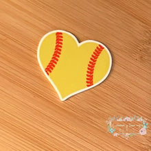 Load image into Gallery viewer, Softball Heart Acrylic Flatback Flatback
