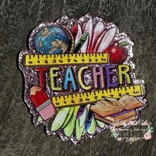 Load image into Gallery viewer, Teacher Glitter Flatback Glitter Flatback