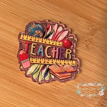 Load image into Gallery viewer, Teacher Pink Glitter Flatback Glitter Flatback
