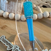 Load image into Gallery viewer, Sugar Rhinestone Beadable Pen - Blue - Teal
