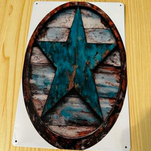 Load image into Gallery viewer, Creative Tin Sign 8X12  - Turqoise Star
