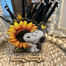 Load image into Gallery viewer, Snoop Sunflower - Acrylic Pen/Pencil/Brush Holder
