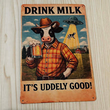 Load image into Gallery viewer, Creative Tin Sign 8X12 - Drink Milk
