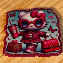 Load image into Gallery viewer, GiGi Kitty Red Glittery Flatback
