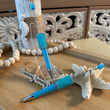 Load image into Gallery viewer, Sugar Rhinestone Beadable Pen - Blue - Teal
