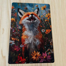 Load image into Gallery viewer, Creative Tin Sign 8x12 - Foxy Smiling
