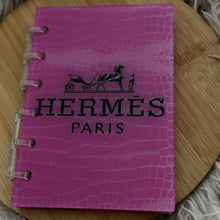 Load image into Gallery viewer, Designer inspired Acrylic Loose-leaf Cover Notebook Plastic Binder - Pink Herm
