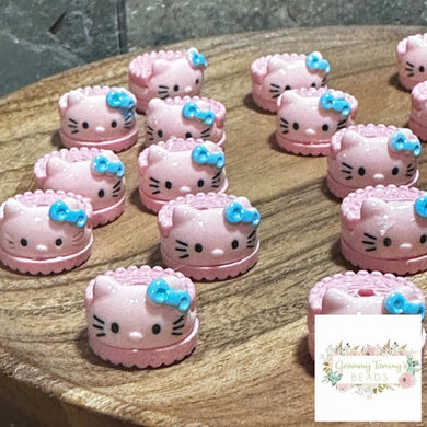 12*18Mm Kitty Cookies Bead - Pink Beads