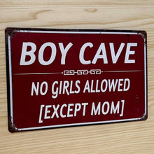 Load image into Gallery viewer, Creative Tin Sign 8X12 - Boy Cave
