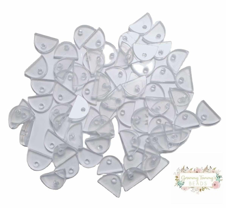 13*20Mm Acrylic Semicircle Shaped Flatback Holder - 20 Count Holders