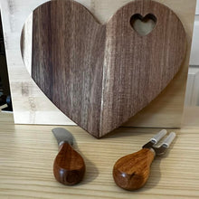 Load image into Gallery viewer, Heart Wooden Charcuterie Board with Knives
