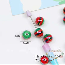 Load image into Gallery viewer, 16mm Christmas Beads Random Variations 5 Count 16mm Acrylic Beads

