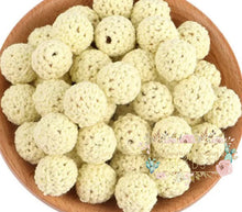 Load image into Gallery viewer, 16Mm Crochet Round Wooden Beads - 5 Count Creamy White
