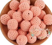 Load image into Gallery viewer, 16Mm Crochet Round Wooden Beads - 5 Count Peach
