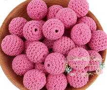 Load image into Gallery viewer, 16Mm Crochet Round Wooden Beads - 5 Count Pink
