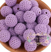 Load image into Gallery viewer, 16Mm Crochet Round Wooden Beads - 5 Count Purple
